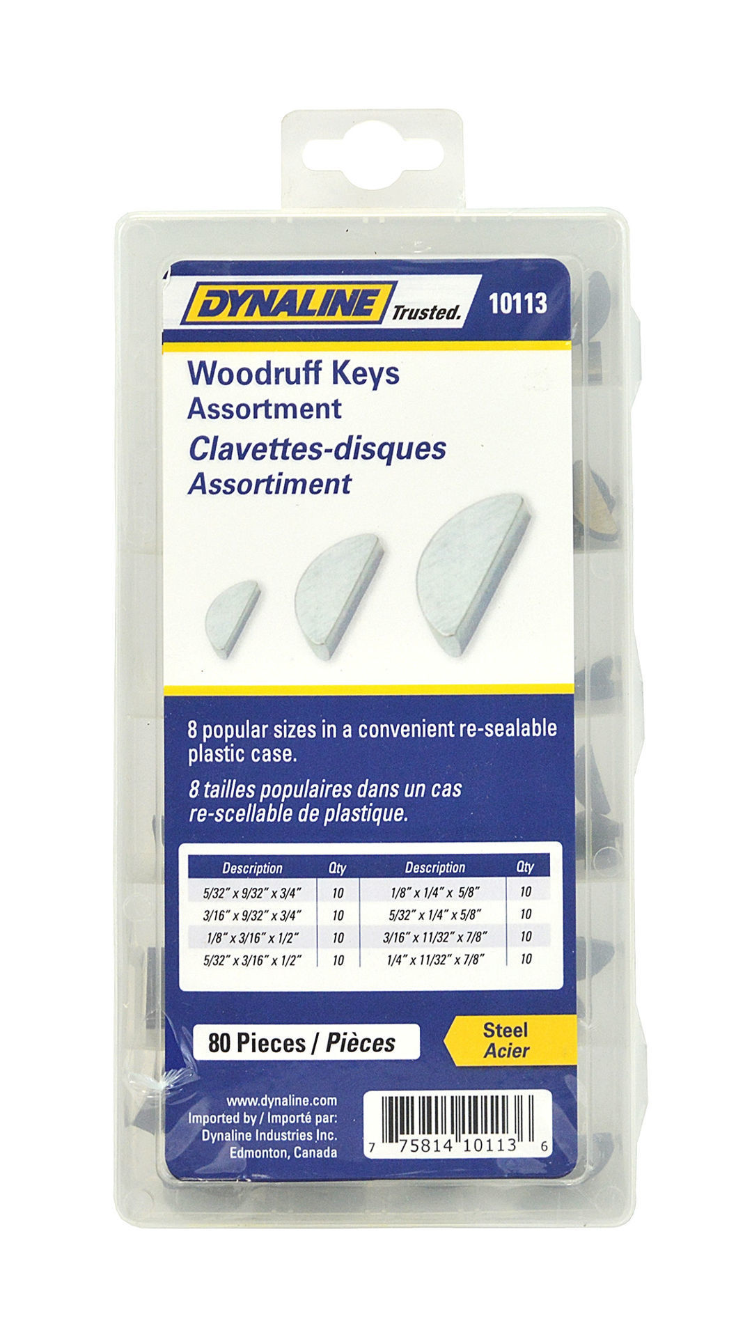 thumbnail interactive-video image 1 of Metal Keys Set 80-Piece Woodruff Key Assortment - 8 Sizes Mechanical Fasteners Kit Mechanical Keys Set 1 of 10
