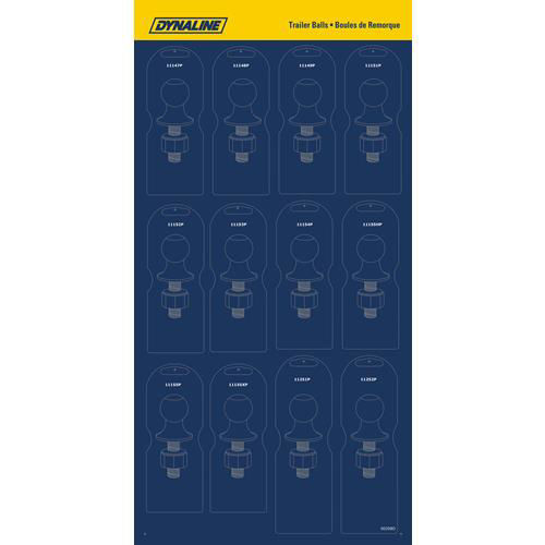 Picture of Trailer Balls Display Board 24x12 Board + Overlay
