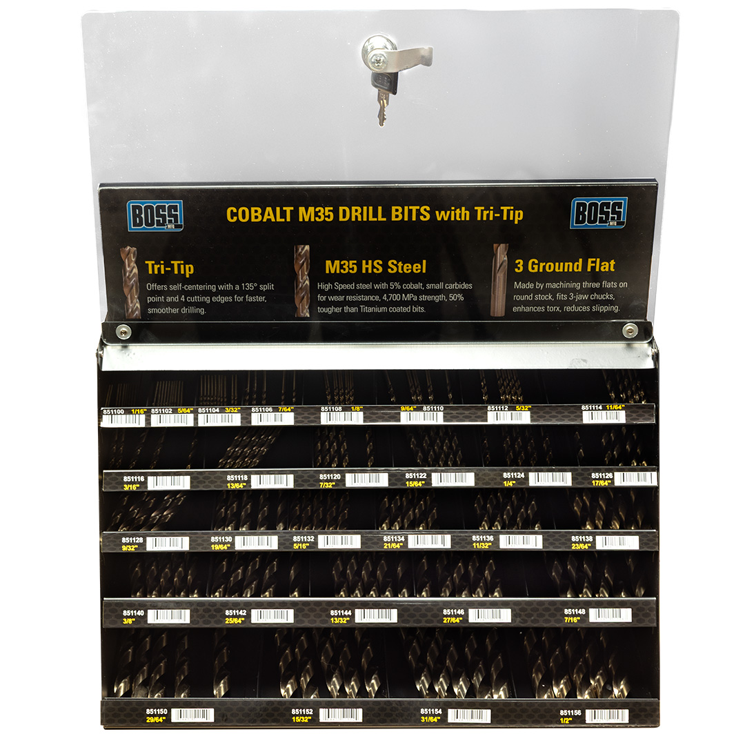 DynalineCobalt Tri-Tip Drill Bit Display (w/Product)